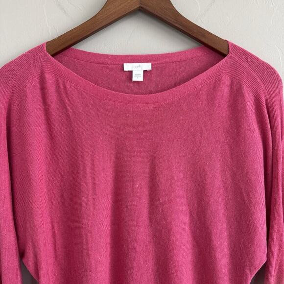 J. Jill Knit Sweater Linen Blend Woman’s S Pink Boat Neck Tunic 3/4 Sleeve - Picture 4 of 10